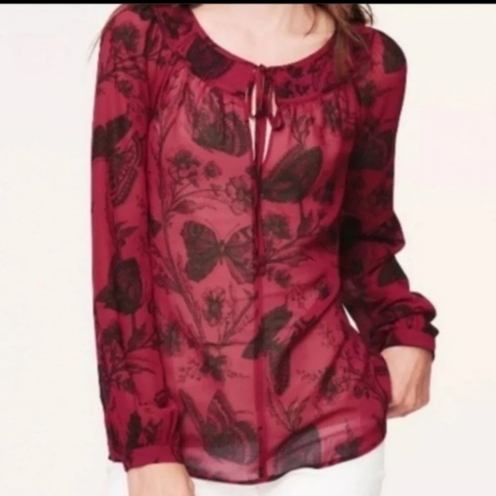 Loft Butterfly Floral Top